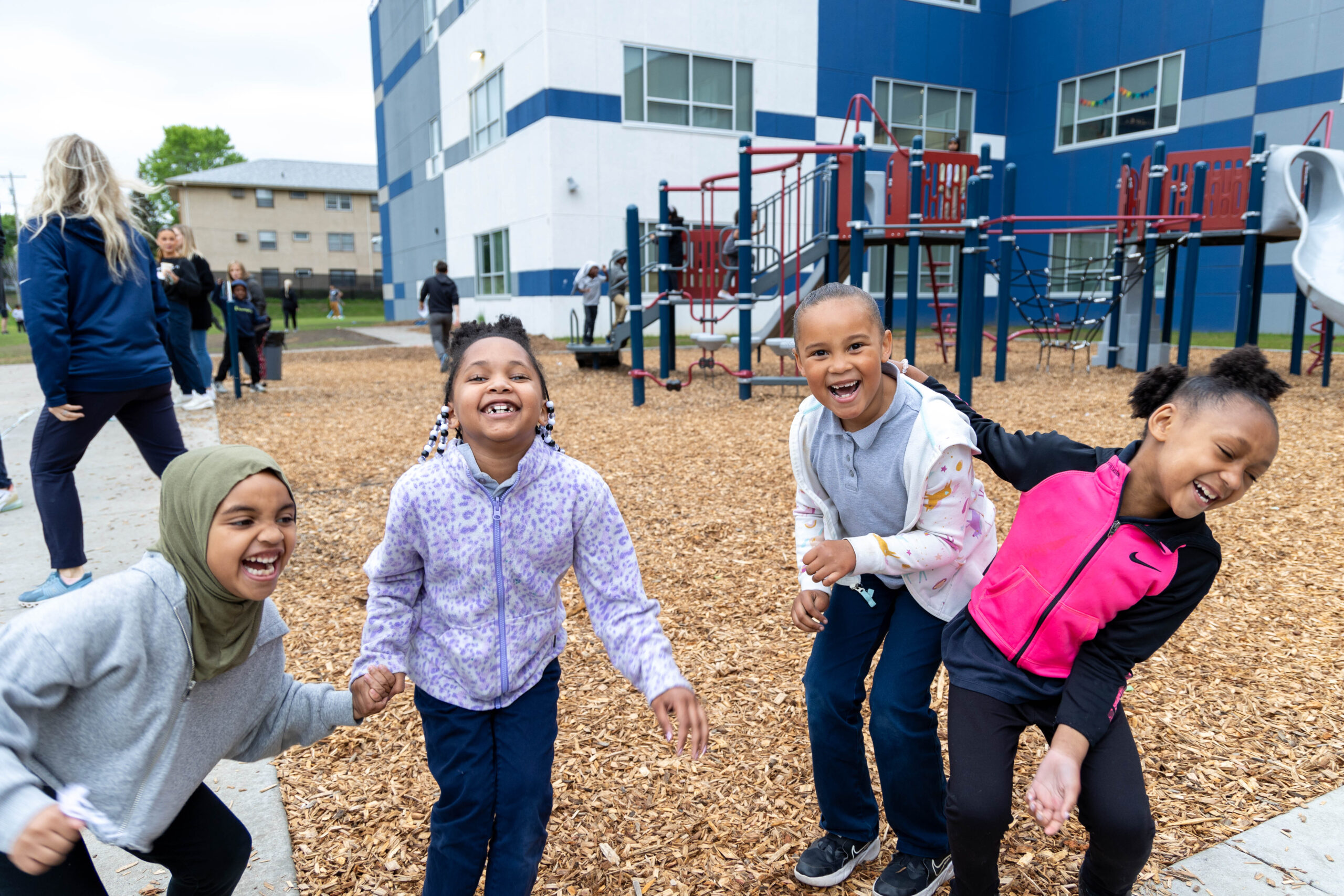 kids playing on playground