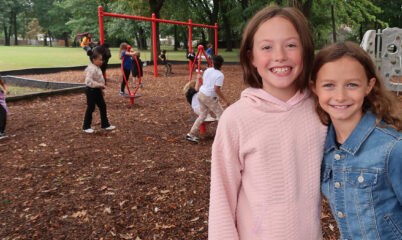 two girls on playground